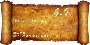 Geisz Ibolya névjegykártya